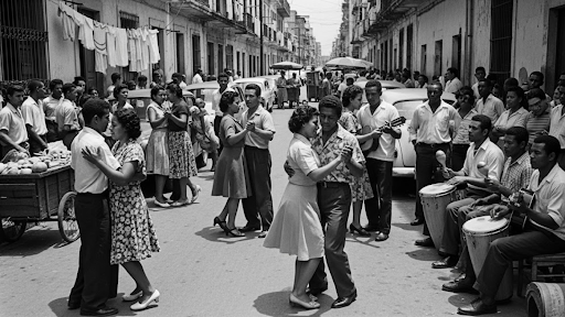 Social Bachata dancing scene in the 1960s