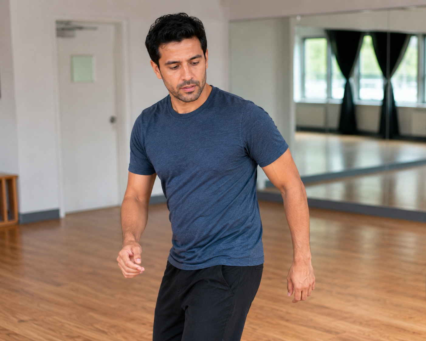 beginner dancer feeling the Bachata rhythm during their first class at RF Dance Santa Ana CA
